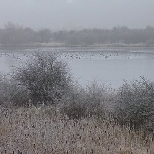 Frozen Large Gravel Pit